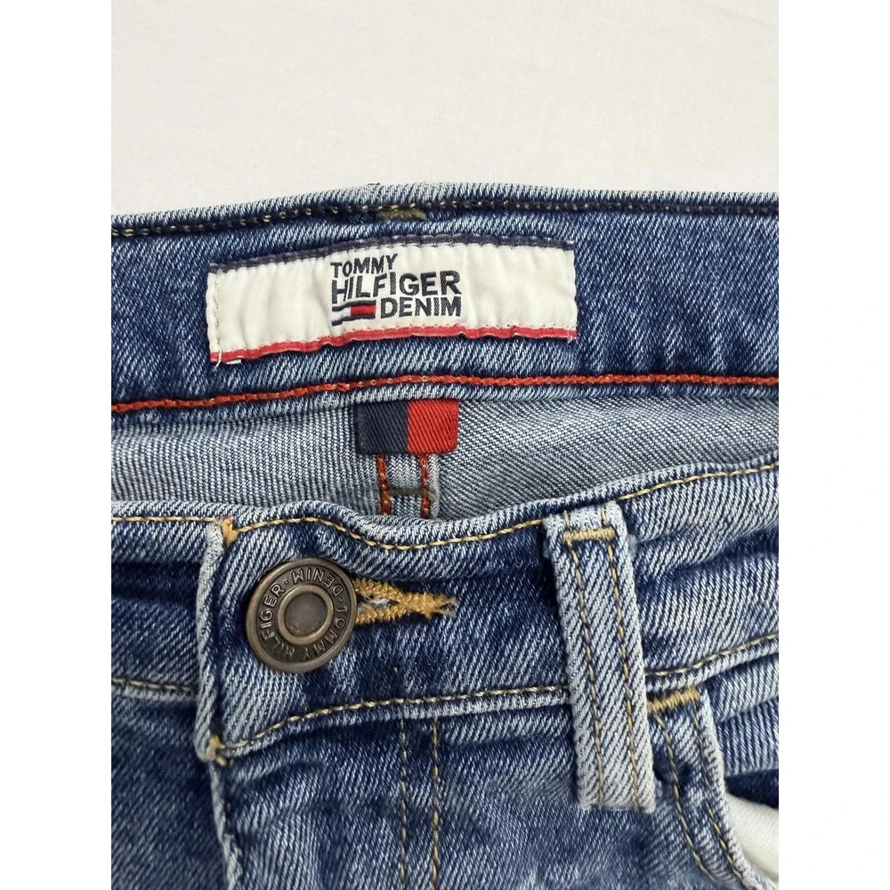 Tommy‎ Hilfiger Jeans Mens 30x30 Blue Medium Wash Skinny Distressed Denim